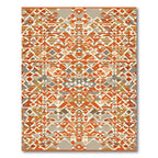Earth Orange Geometric Diamond Rug