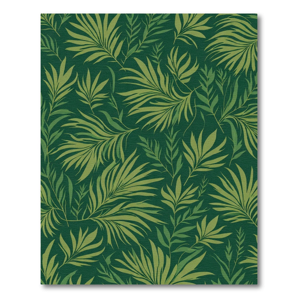 Deep Green Lush Tropical Leaf Rug