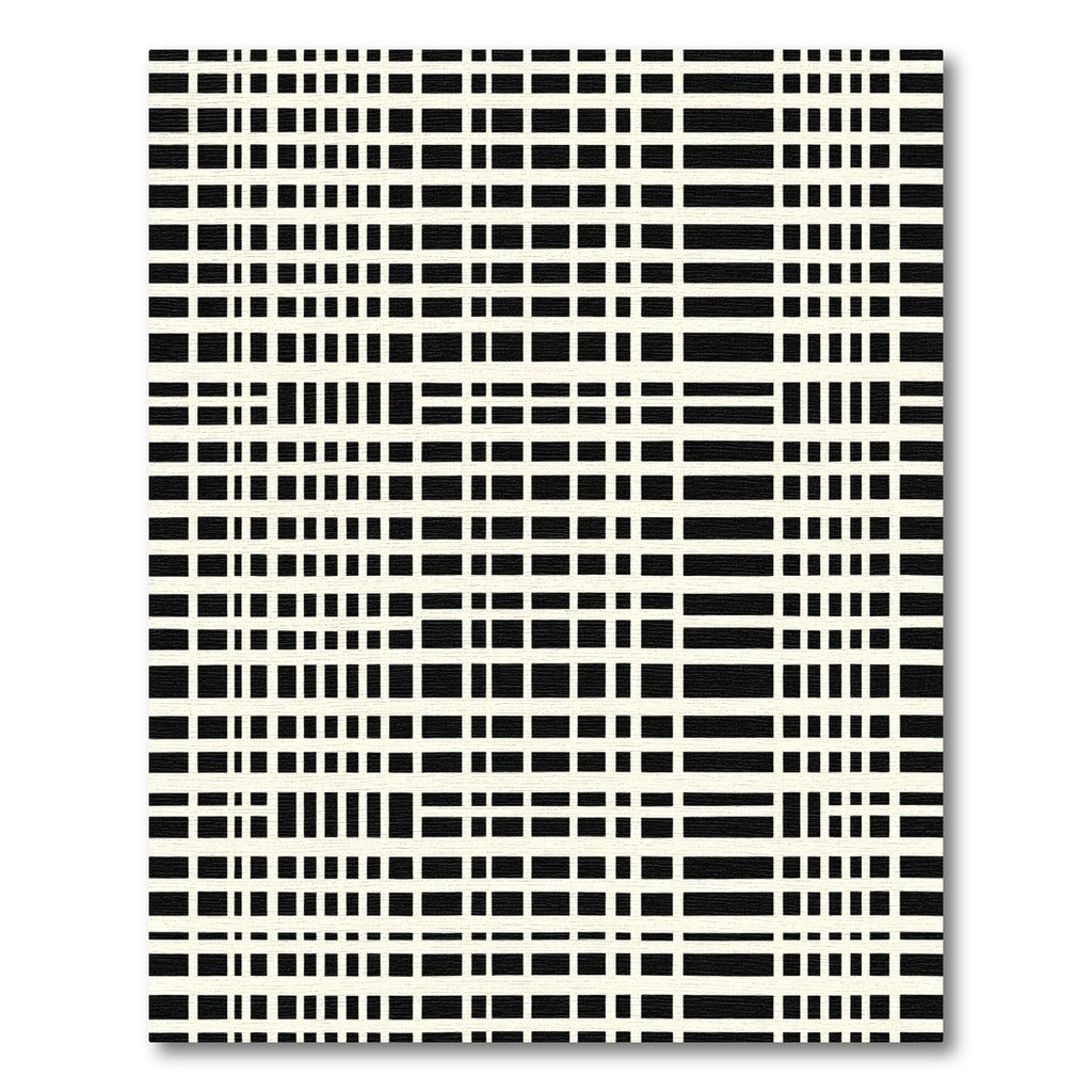 Black and Cream Grid Rectangles Rug