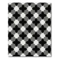 Black Gray White Quatrefoil Tile Rug
