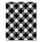 Black Gray White Quatrefoil Tile Rug