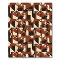 Abstract Geometric Ochre Composition Rug