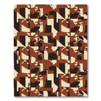 Abstract Geometric Ochre Composition Rug