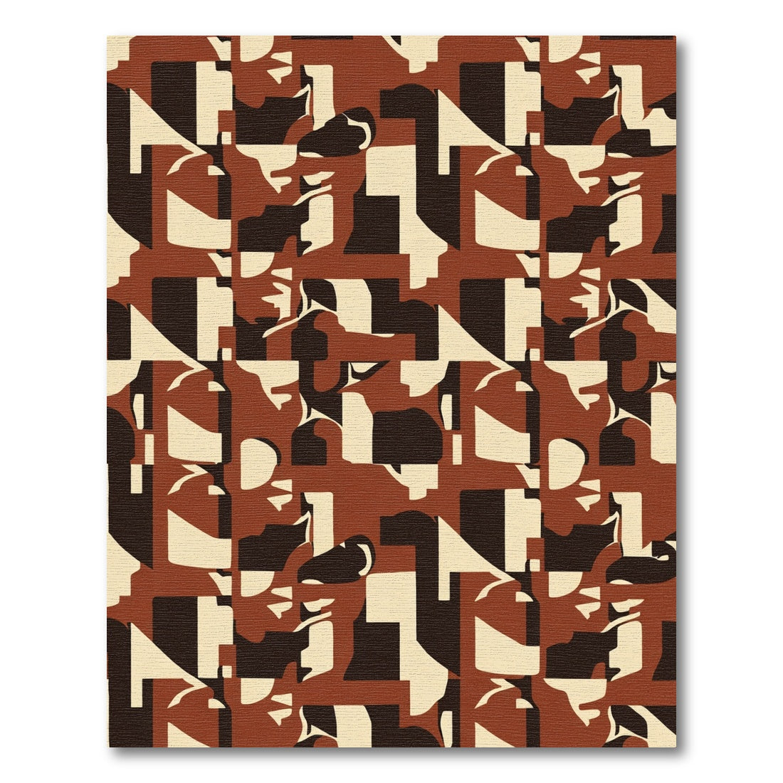 Abstract Geometric Ochre Composition Rug