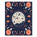 Coral Butterfly Sunburst Garden Rug