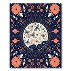 Coral Butterfly Sunburst Garden Rug