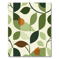 Modern Green Leafy Midcentury Modern Rug