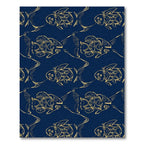 Golden Fish On Deep Blue Ocean Rug