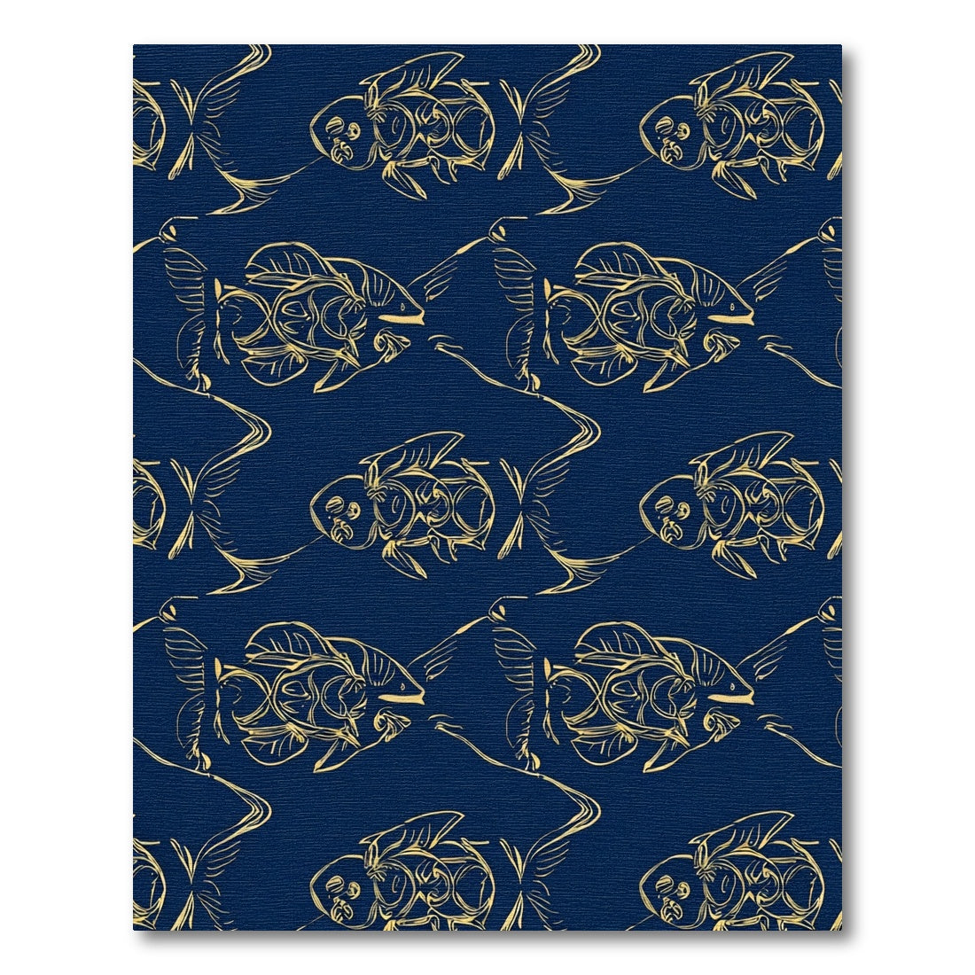 Golden Fish On Deep Blue Ocean Rug