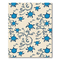 Blue Turtle Swirl Cream Background Rug