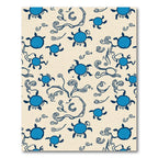 Blue Turtle Swirl Cream Background Rug