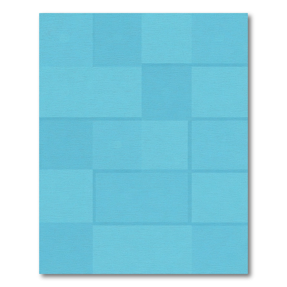 Aqua Geometric Overlay Blocks Rug