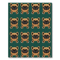 Cute Tan Pug Pattern Emerald Background Rug