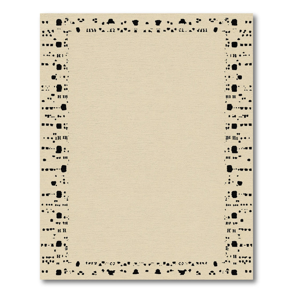 Black Abstract Dot Border Rug