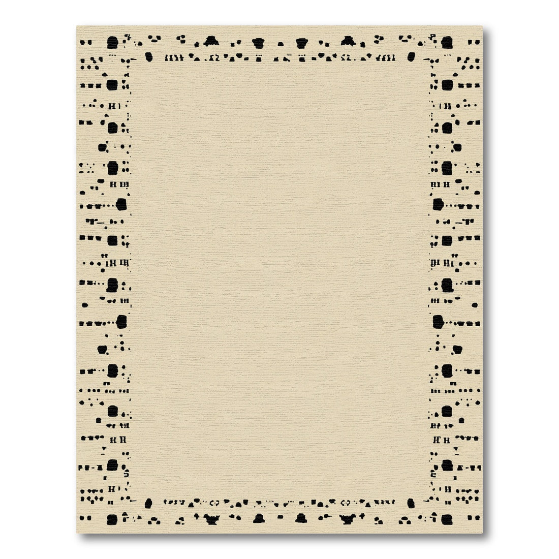 Black Abstract Dot Border Rug