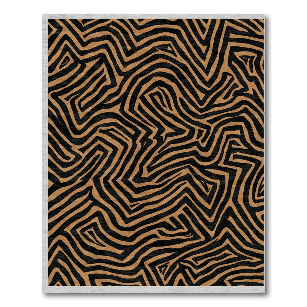 Brown Black Abstract Zebra Stripe Rug