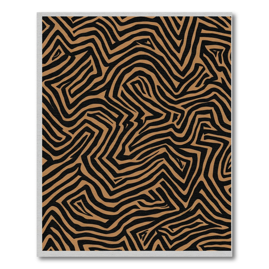 Brown Black Abstract Zebra Stripe Rug