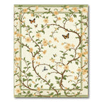 Floral Branch Butterfly Garden Rug