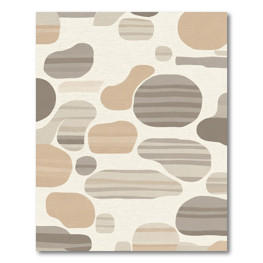 Organic Pebble Stripes Neutral Tones Rug