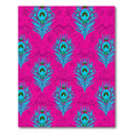 Vibrant Turquoise Peacock Feather Pink Rug