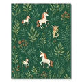 Mystical Green Unicorn Floral Meadow Rug