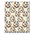 Abstract Ochre Blue Organic Shapes Rug
