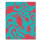 Red Abstract Spiky Organic Shapes Rug