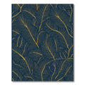 Golden Feather Navy Blue Art Rug