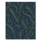 Golden Feather Navy Blue Art Rug