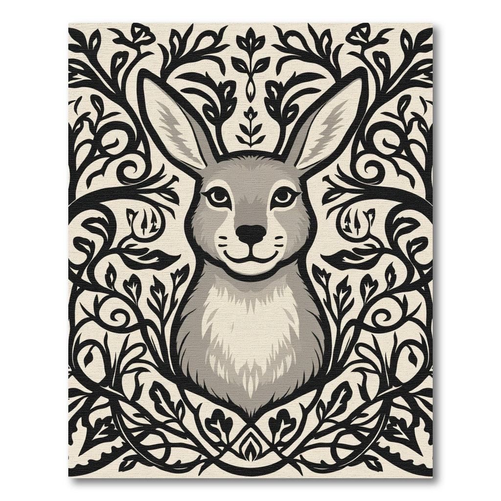 Gray Hare Floral Silhouette Rug