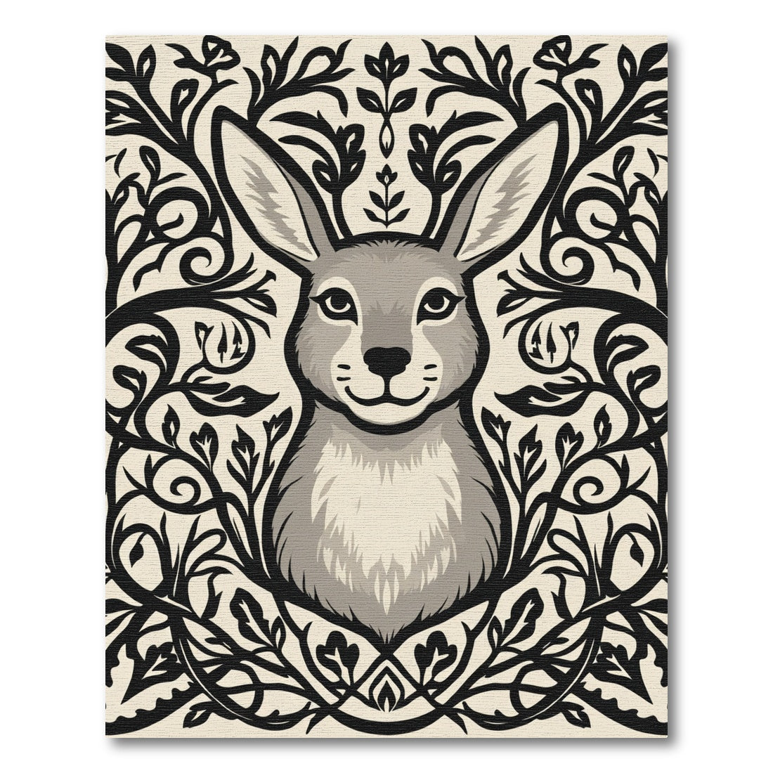Gray Hare Floral Silhouette Rug
