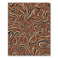 Earthy Swirls Black Cream Abstract Rug