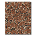 Earthy Swirls Black Cream Abstract Rug