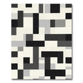 Modern Black White Geometric Rectangles Rug