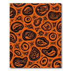 Orange Abstract Organic Shape Collection Rug