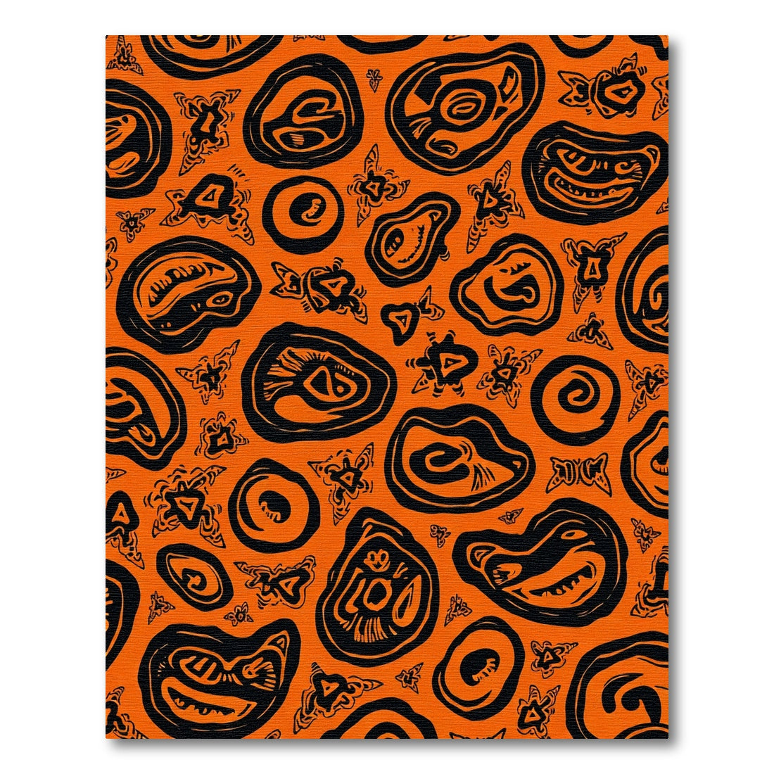 Orange Abstract Organic Shape Collection Rug