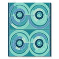 Aqua Teal Concentric Circles Rug