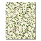 Green Leafy Vine Floral Cream Rug