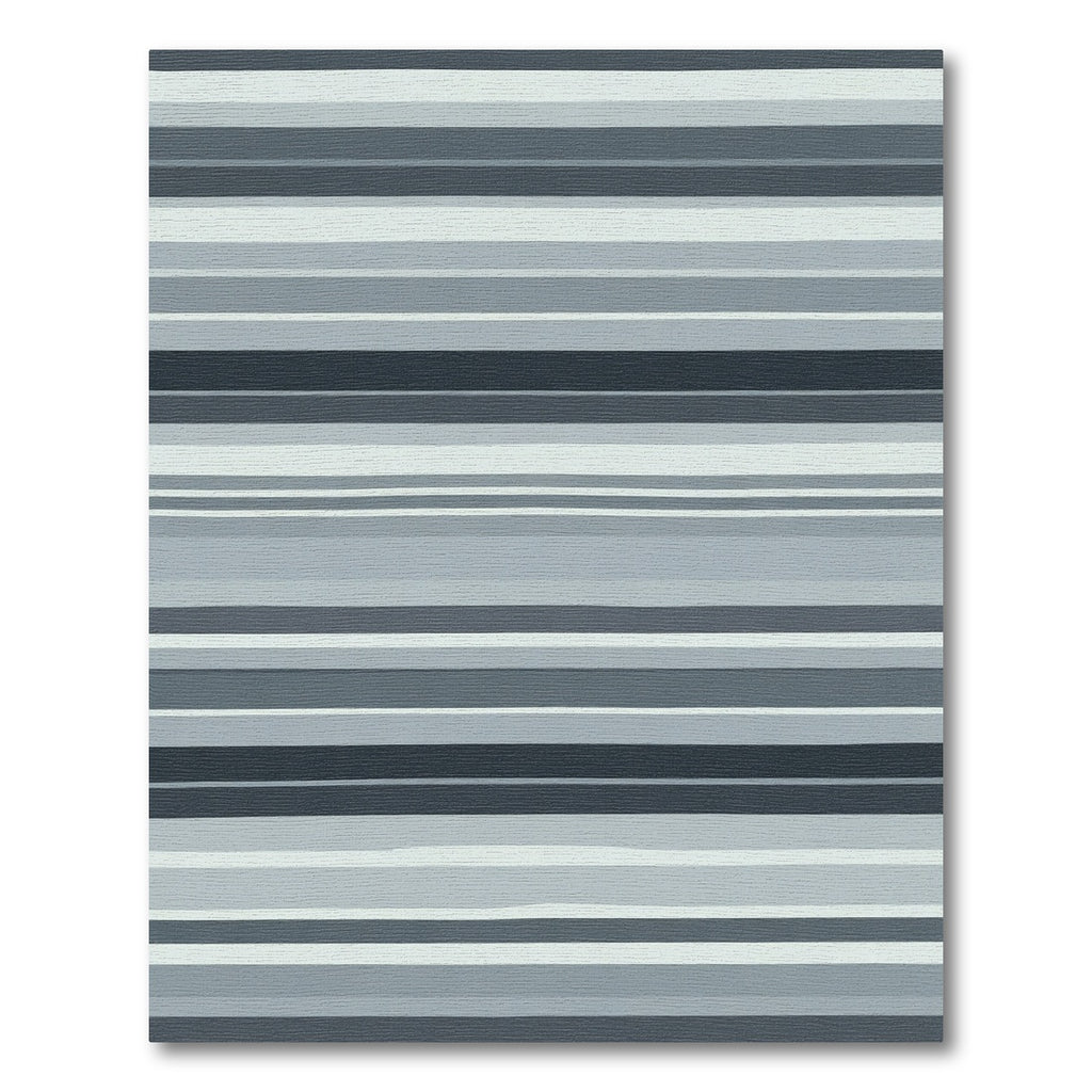 Cool Gray Thin Horizontal Stripe Rug