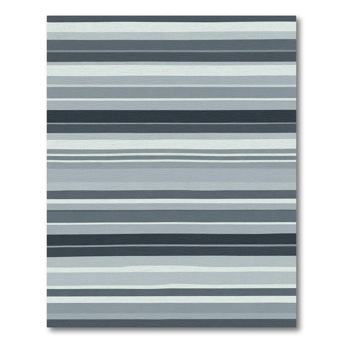 Cool Gray Thin Horizontal Stripe Rug