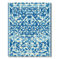 Blue Diamond Lattice Watercolor Rug