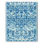 Blue Diamond Lattice Watercolor Rug