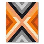 Bold Orange Geometric Chevron Rug