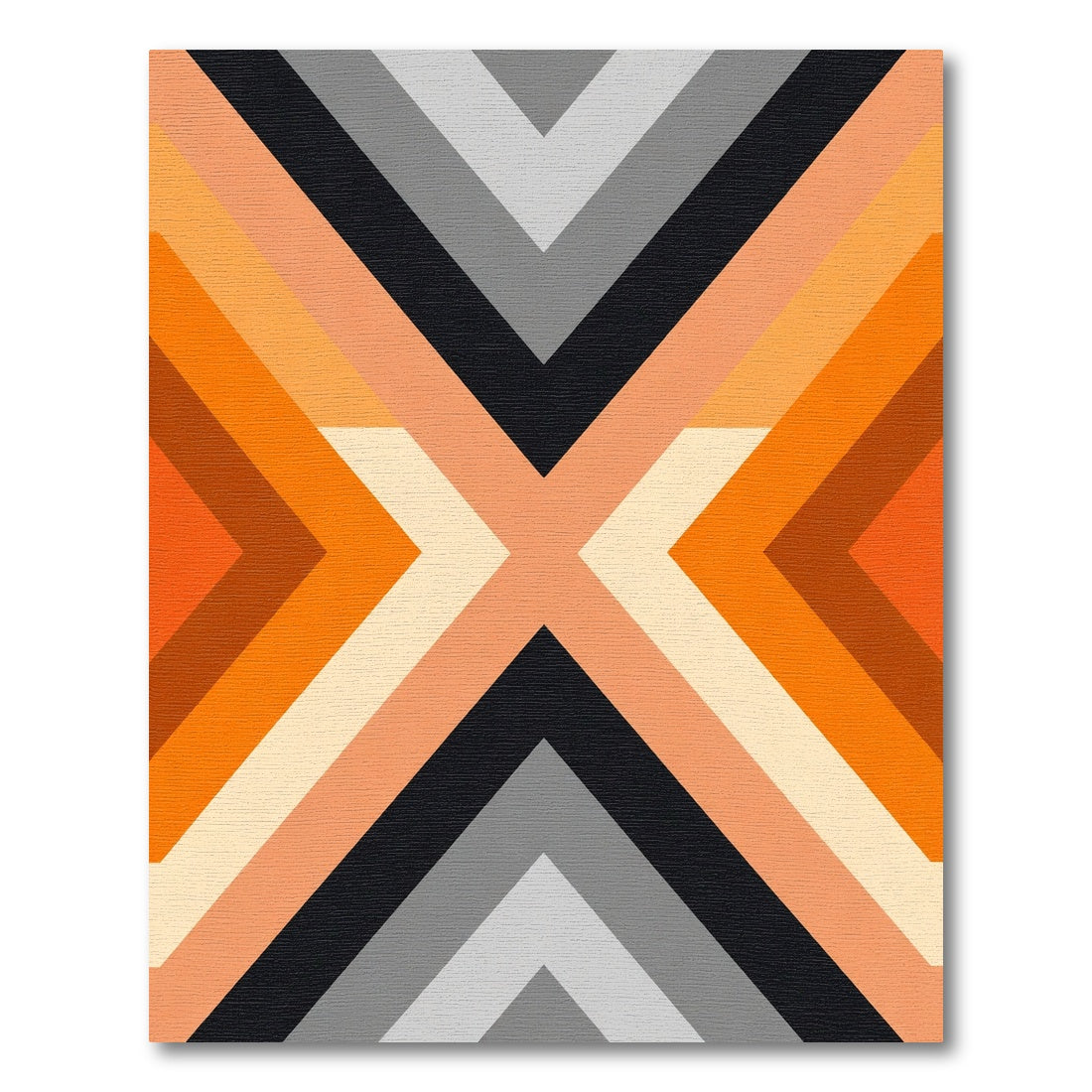 Bold Orange Geometric Chevron Rug