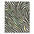 Abstract Zebra Stripes With Green Yellow Accent Rug