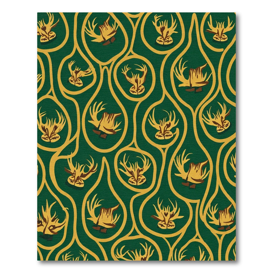 Forest Green Golden Antler Drops Rug