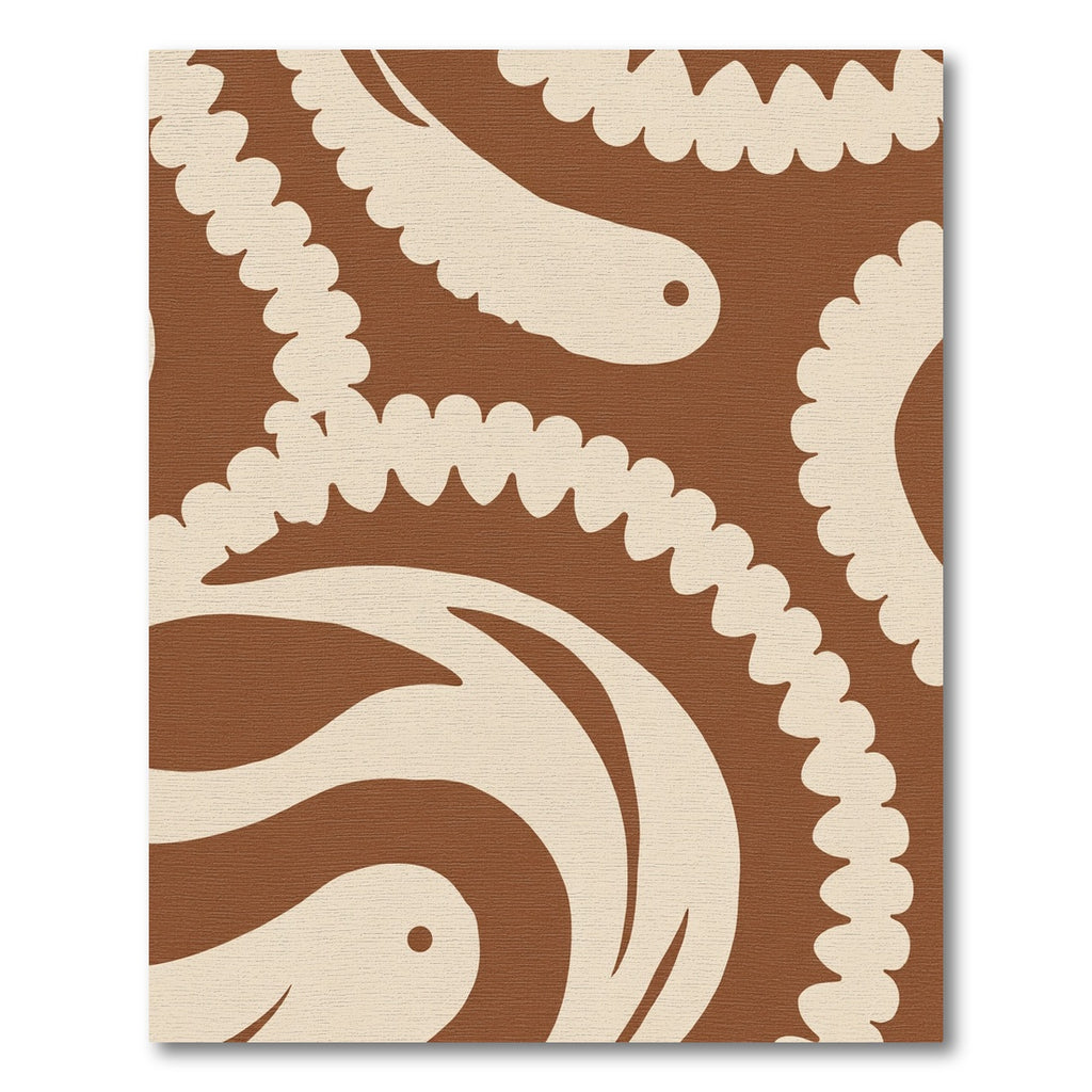 Cream Organic Swirl Brown Rug
