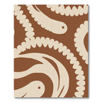 Cream Organic Swirl Brown Rug