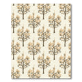 Brown Tan Stylized Tree Garden Rug