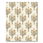 Brown Tan Stylized Tree Garden Rug